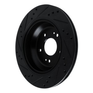 Hyundai Equus Brake Rotor (1) - Rear Right - R1 Concepts - Drilled & Slotted - Black - `11-`17